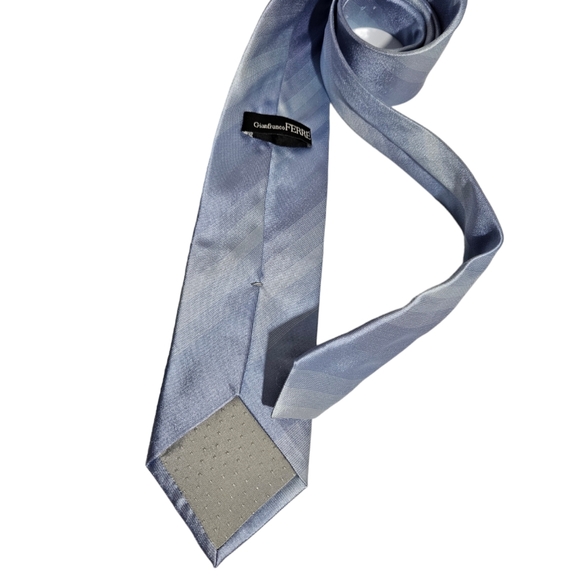 GIANFRANCO FERRE Blue Striped Silk LUXURY Tie ITALY - Picture 2 of 4
